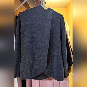 Oversized hooded wrap sweater